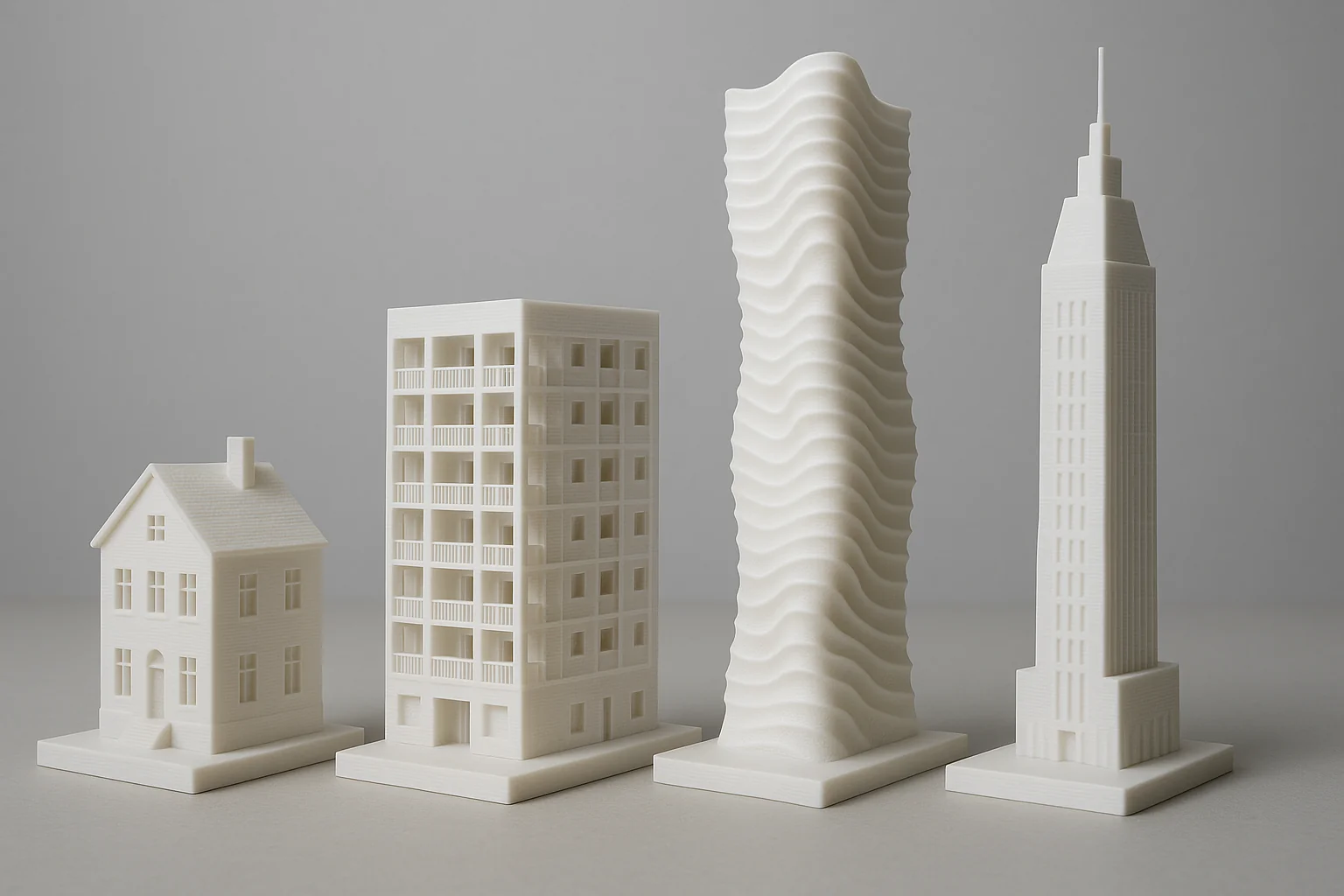 3D geprint architectuurmodel van een huis
